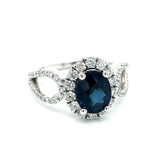 Natural Sapphire Diamond Ring 6.25 14k W Gold 2.93 TCW Certified $5,950 216682 - Picture 1 of 11